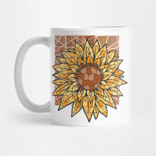 Sunflower Mosaic Retro Flora Positive Minimalist Vintage Mug